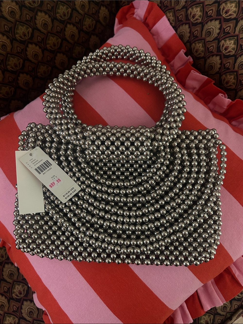 NWT Silver Beaded Anthropologie Bag - Picture 2 of 8